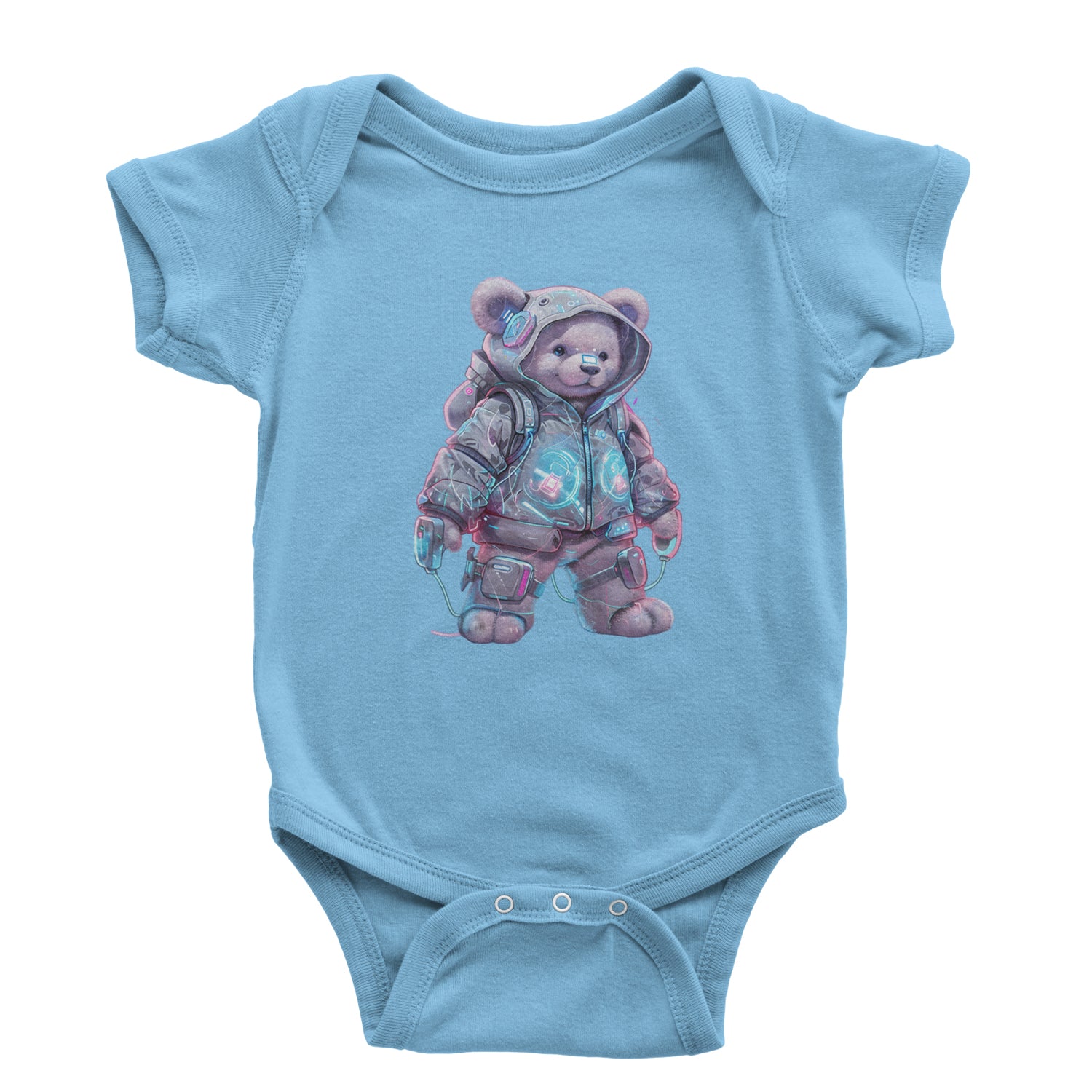 Cyberpunk Adventure Urban Graffiti Bear Infant One-Piece Romper Bodysuit Or Toddler T-shirt Light Blue