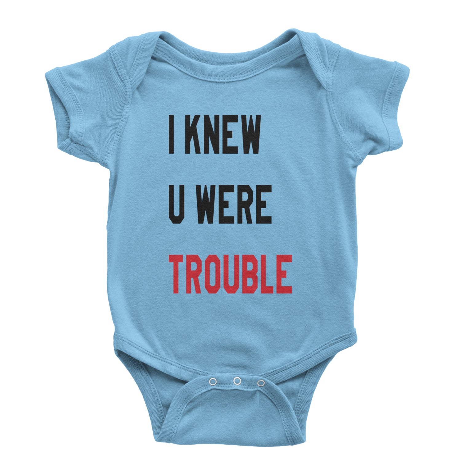 I Knew You Were Trouble New TTPD Era Infant One-Piece Romper Bodysuit and Toddler T-shirt Light Blue