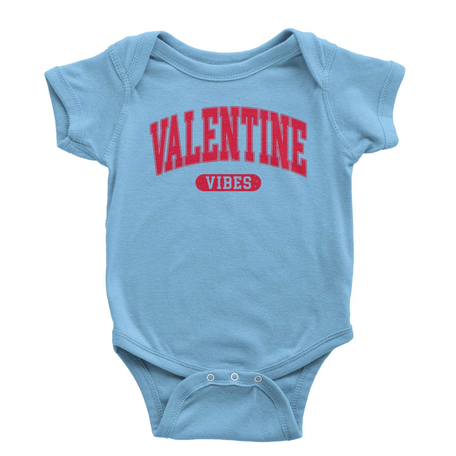 Valentines Vibes Infant One-Piece Romper Bodysuit and Toddler T-shirt Light Blue