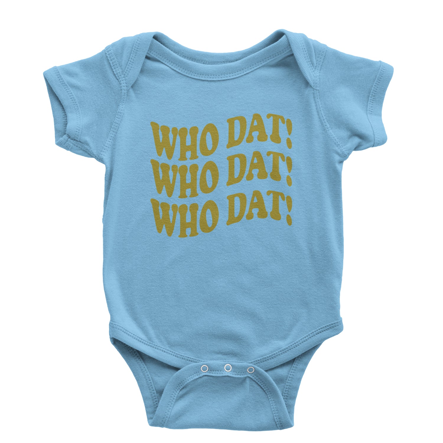 Who Dat Wavy Design Who Dat Nation Infant One-Piece Romper Bodysuit and Toddler T-shirt Light Blue