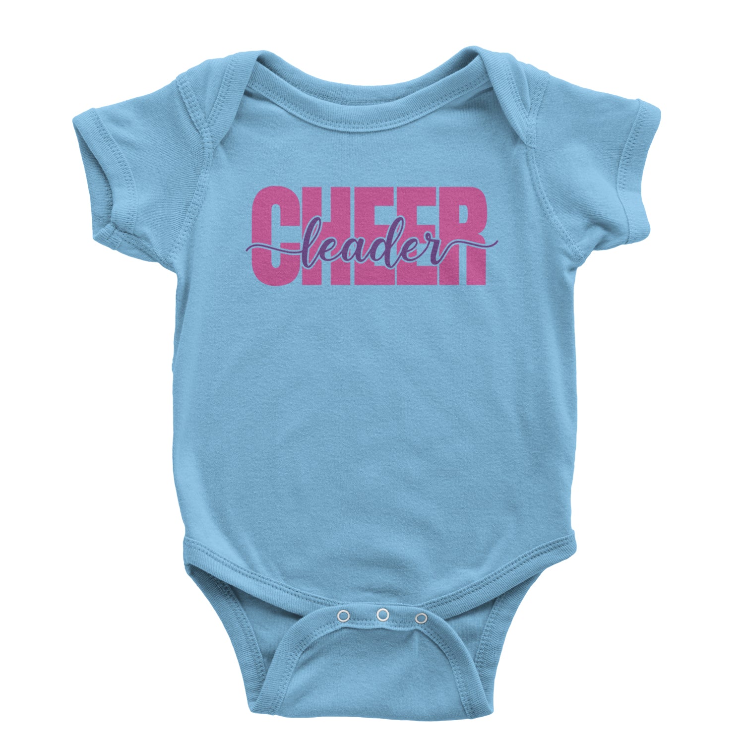 Cheerleader with Scripted Flair Infant One-Piece Romper Bodysuit and Toddler T-shirt Light Blue