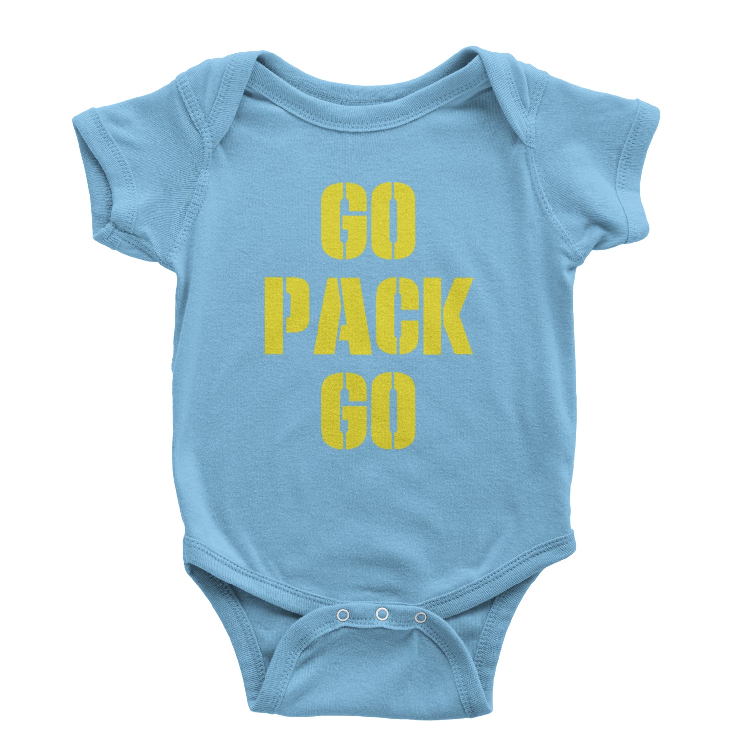 Go Pack Go Green Bay Infant One-Piece Romper Bodysuit and Toddler T-shirt Light Blue