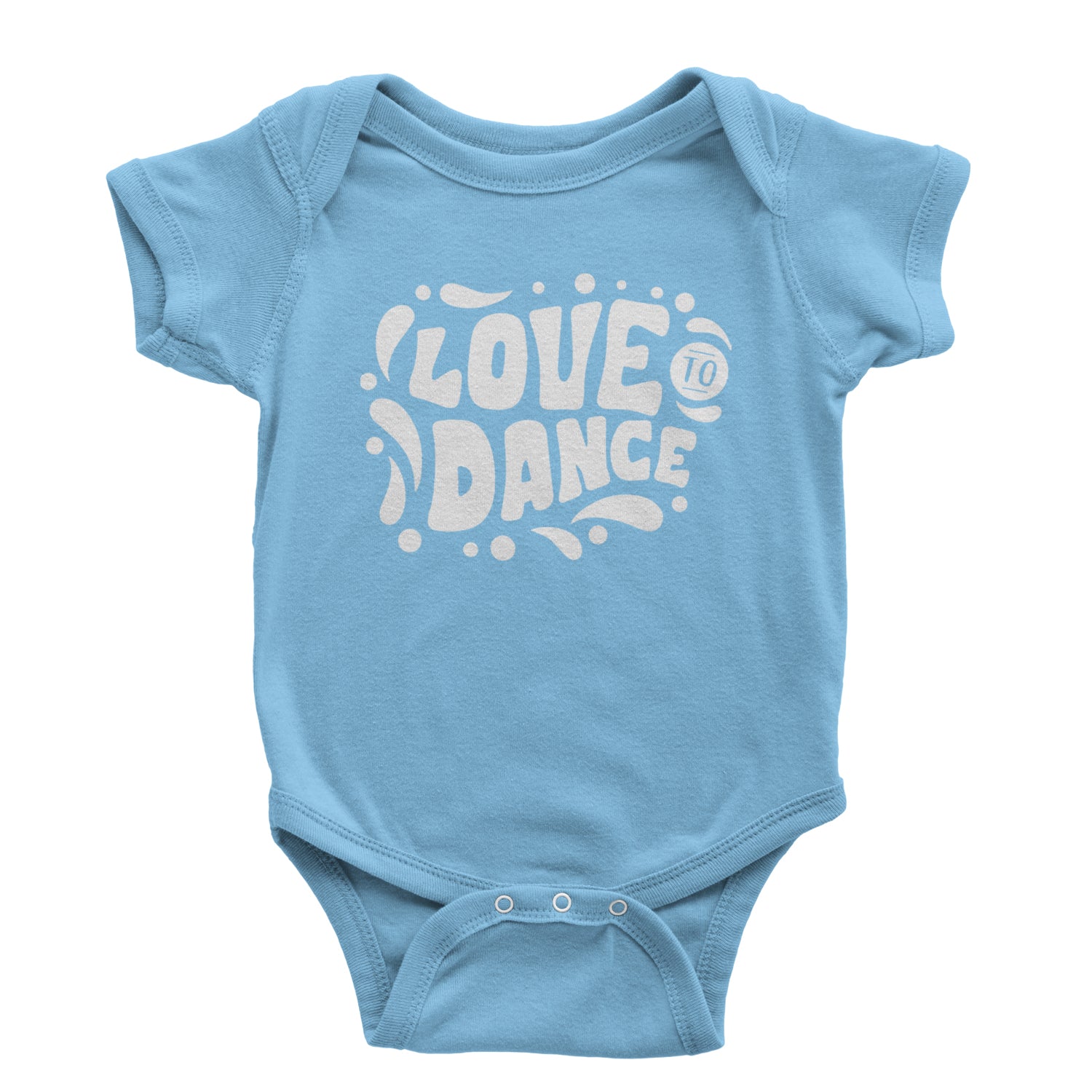 Love To Dance Infant One-Piece Romper Bodysuit and Toddler T-shirt Light Blue