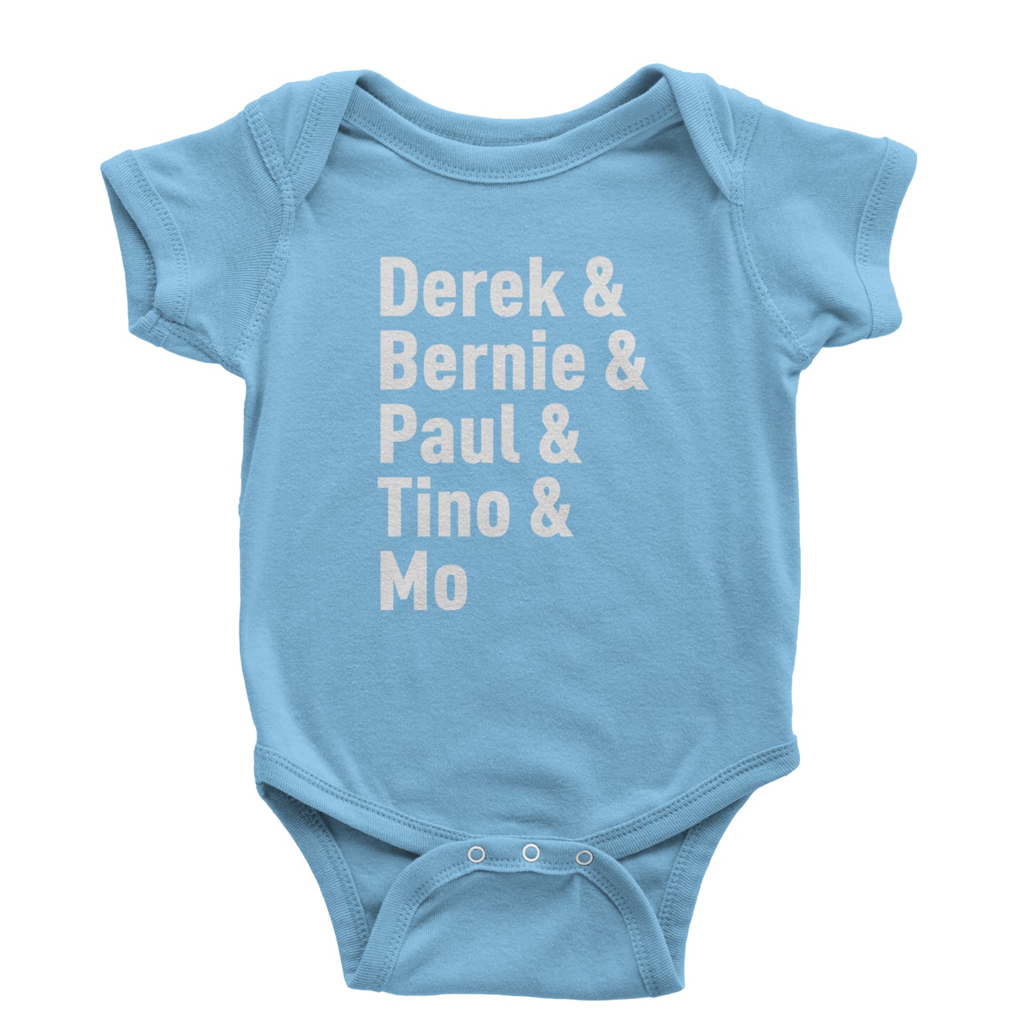 Derek & Bernie & Paul & Tino & Mo Infant One-Piece Romper Bodysuit and Toddler T-shirt Light Blue