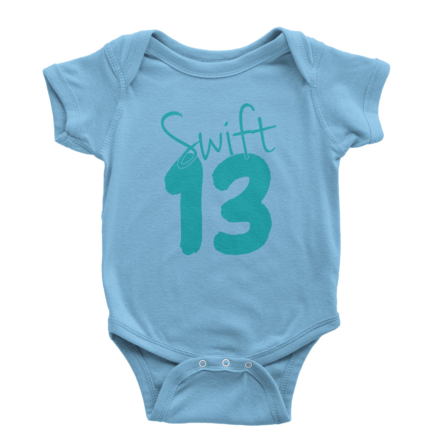 13 Swift 13 Lucky Number Era TTPD Infant One-Piece Romper Bodysuit and Toddler T-shirt Light Blue