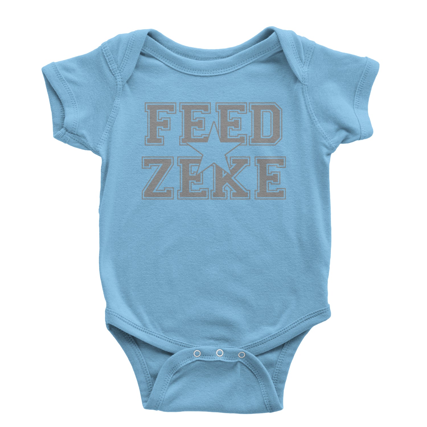 Feed Zeke Football Infant One-Piece Romper Bodysuit and Toddler T-shirt Light Blue