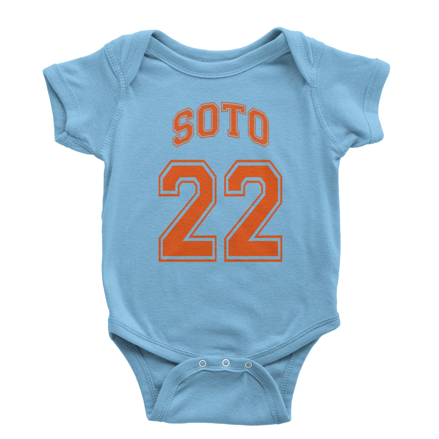 Soto Number 22 Infant One-Piece Romper Bodysuit and Toddler T-shirt Light Blue