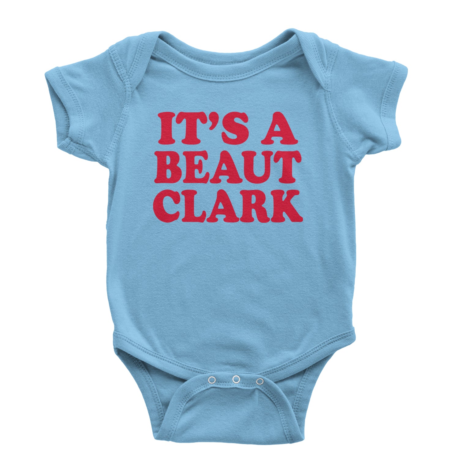 It's a Beaut Clark Festive Christmas Infant One-Piece Romper Bodysuit and Toddler T-shirt Light Blue