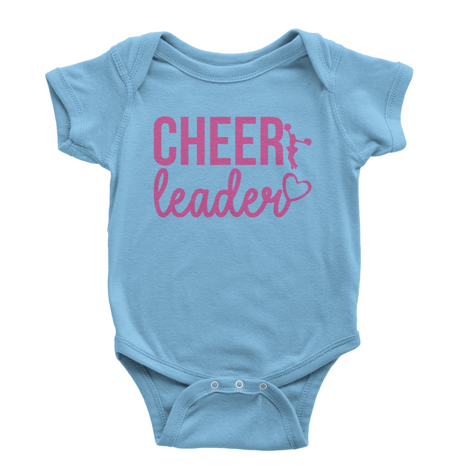 Cheerleader Heart Love Infant One-Piece Romper Bodysuit and Toddler T-shirt Light Blue