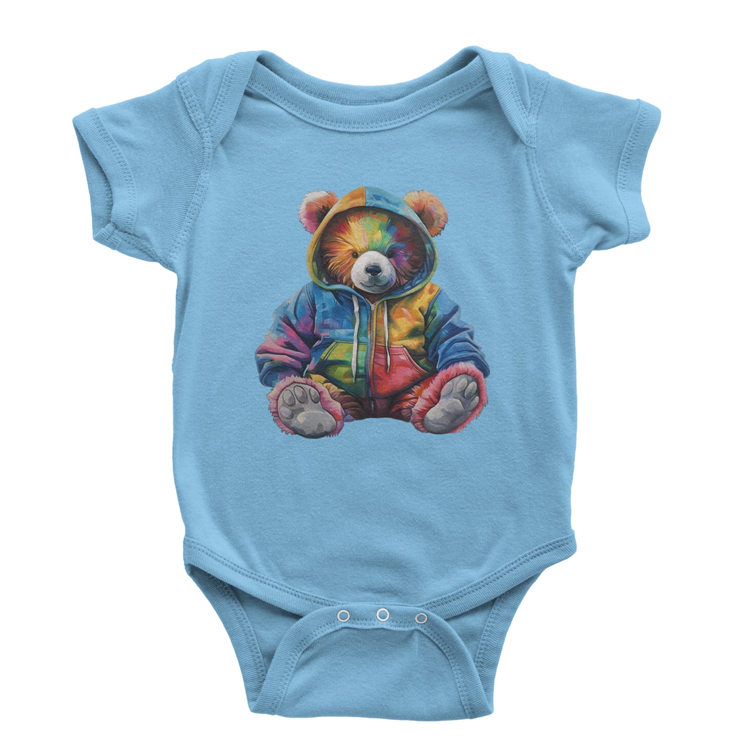 Rainbow Streetwear Urban Graffiti Bear Infant One-Piece Romper Bodysuit Or Toddler T-shirt Light Blue