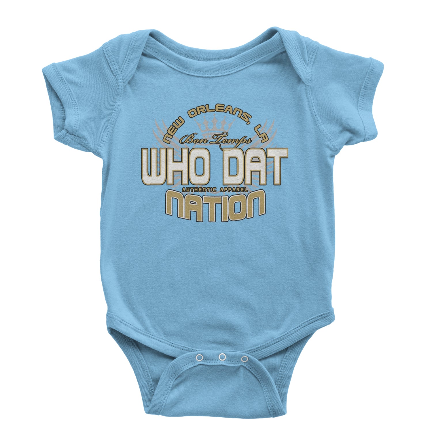 Who Dat Nation New Orleans (Color) Infant One-Piece Romper Bodysuit and Toddler T-shirt Light Blue