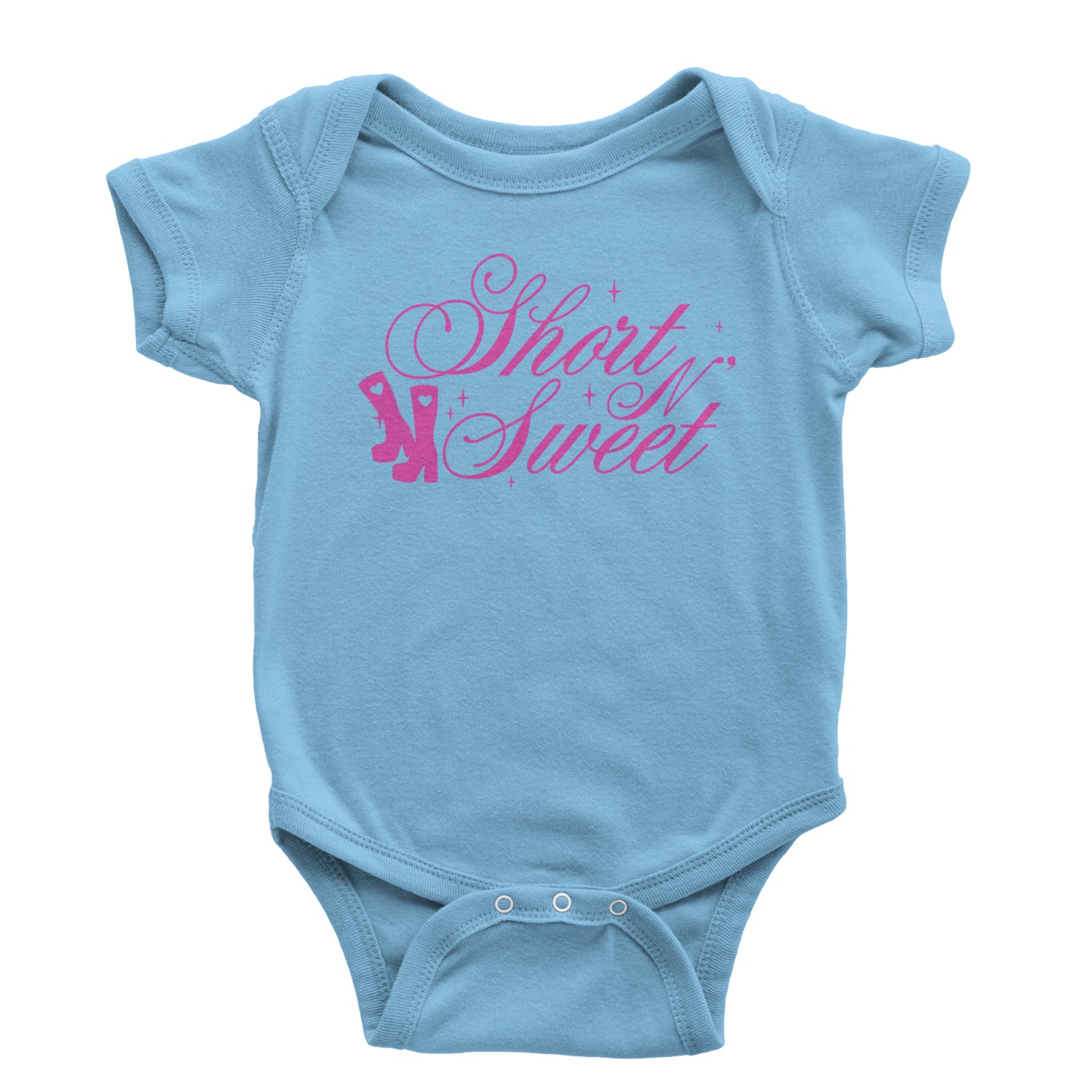 Boots Short N' Sweet Infant One-Piece Romper Bodysuit and Toddler T-shirt Light Blue