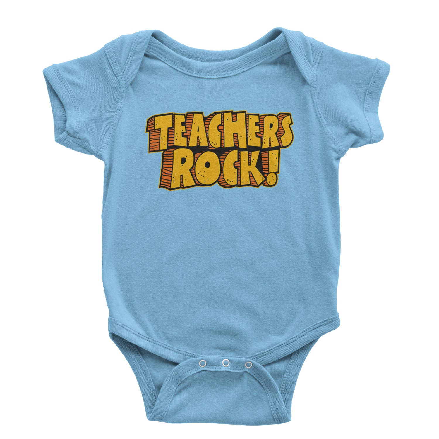 Teachers Rock Retro Infant One-Piece Romper Bodysuit and Toddler T-shirt Light Blue