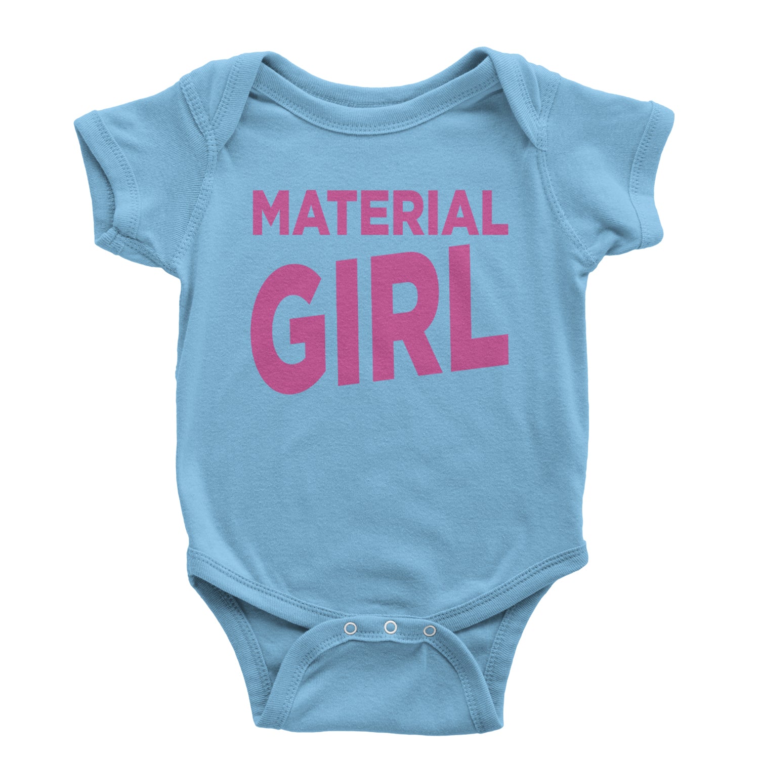 Material Girl 80's Retro Celebration Infant One-Piece Romper Bodysuit and Toddler T-shirt Light Blue