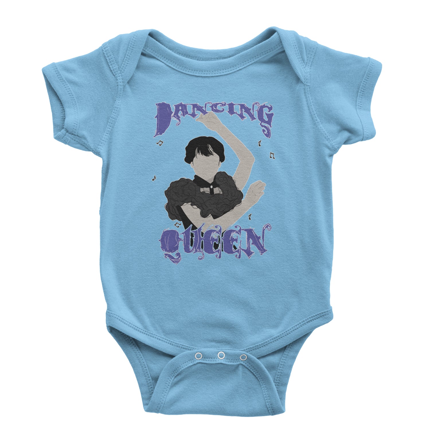 Wednesday Dancing Queen Infant One-Piece Romper Bodysuit and Toddler T-shirt Light Blue