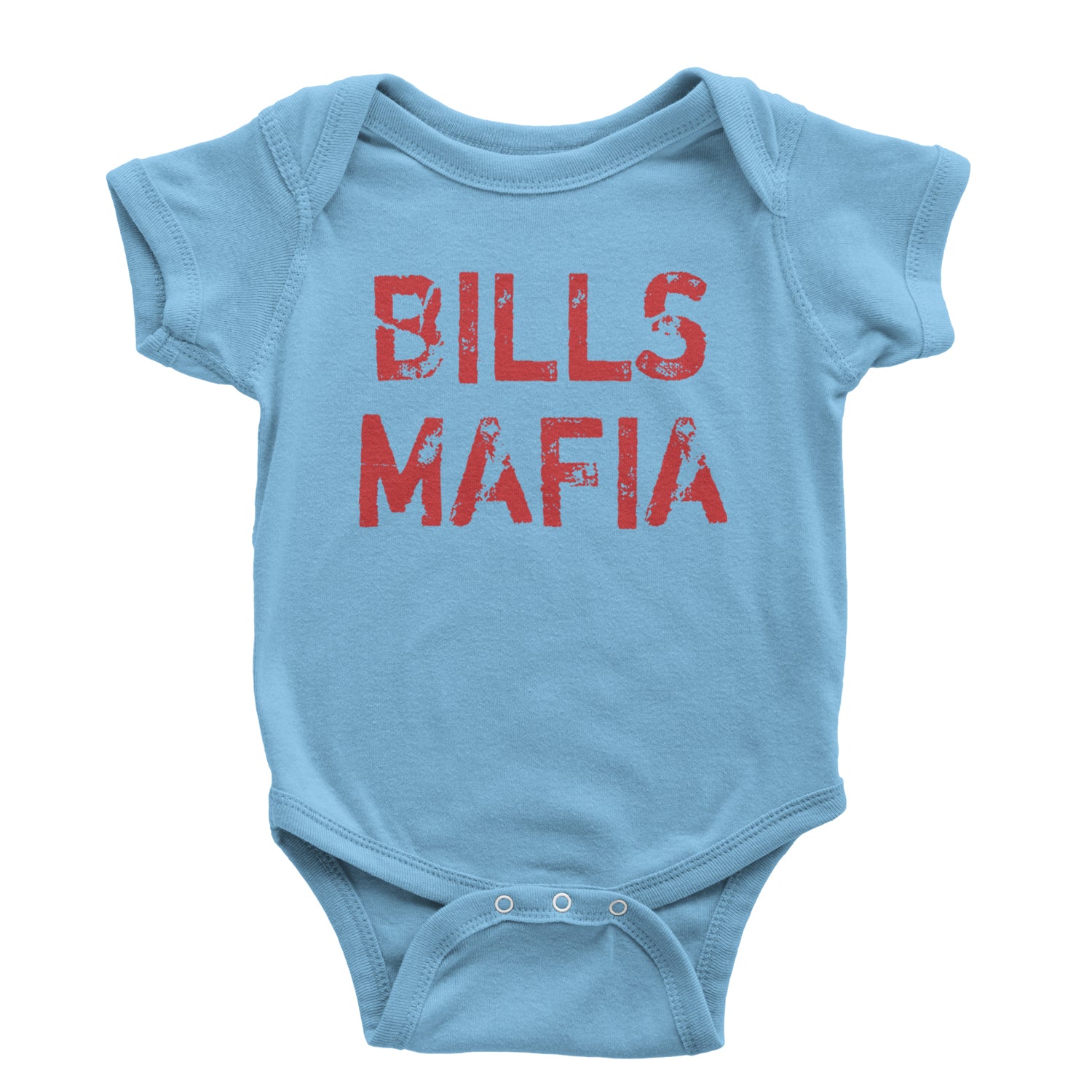 Distressed Bills Mafia Football Infant One-Piece Romper Bodysuit and Toddler T-shirt Light Blue