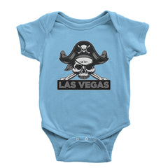 Raider Skull Straight Outta Las Vegas Infant One-Piece Romper Bodysuit and Toddler T-shirt Light Blue