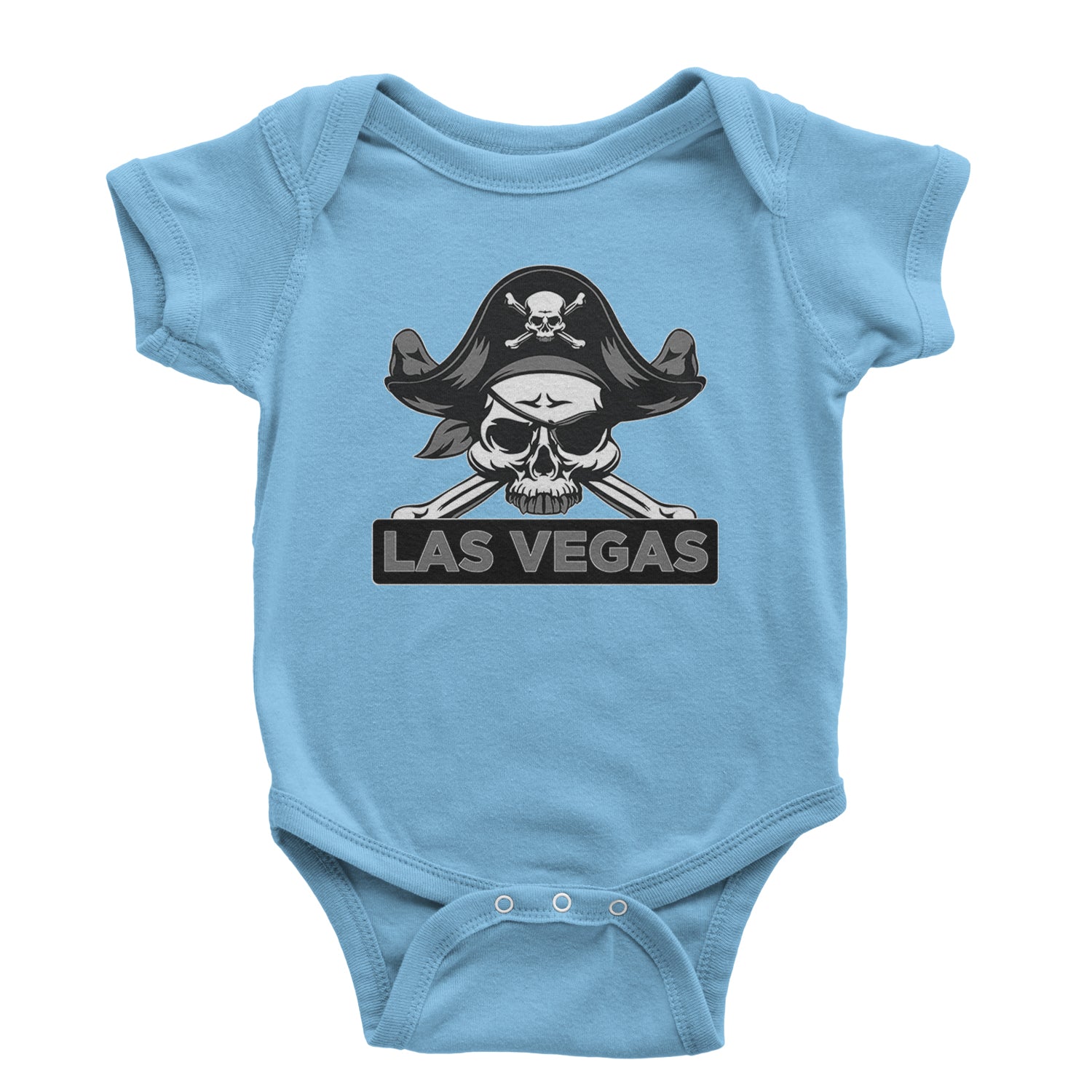 Raider Skull Straight Outta Las Vegas Infant One-Piece Romper Bodysuit and Toddler T-shirt Light Blue