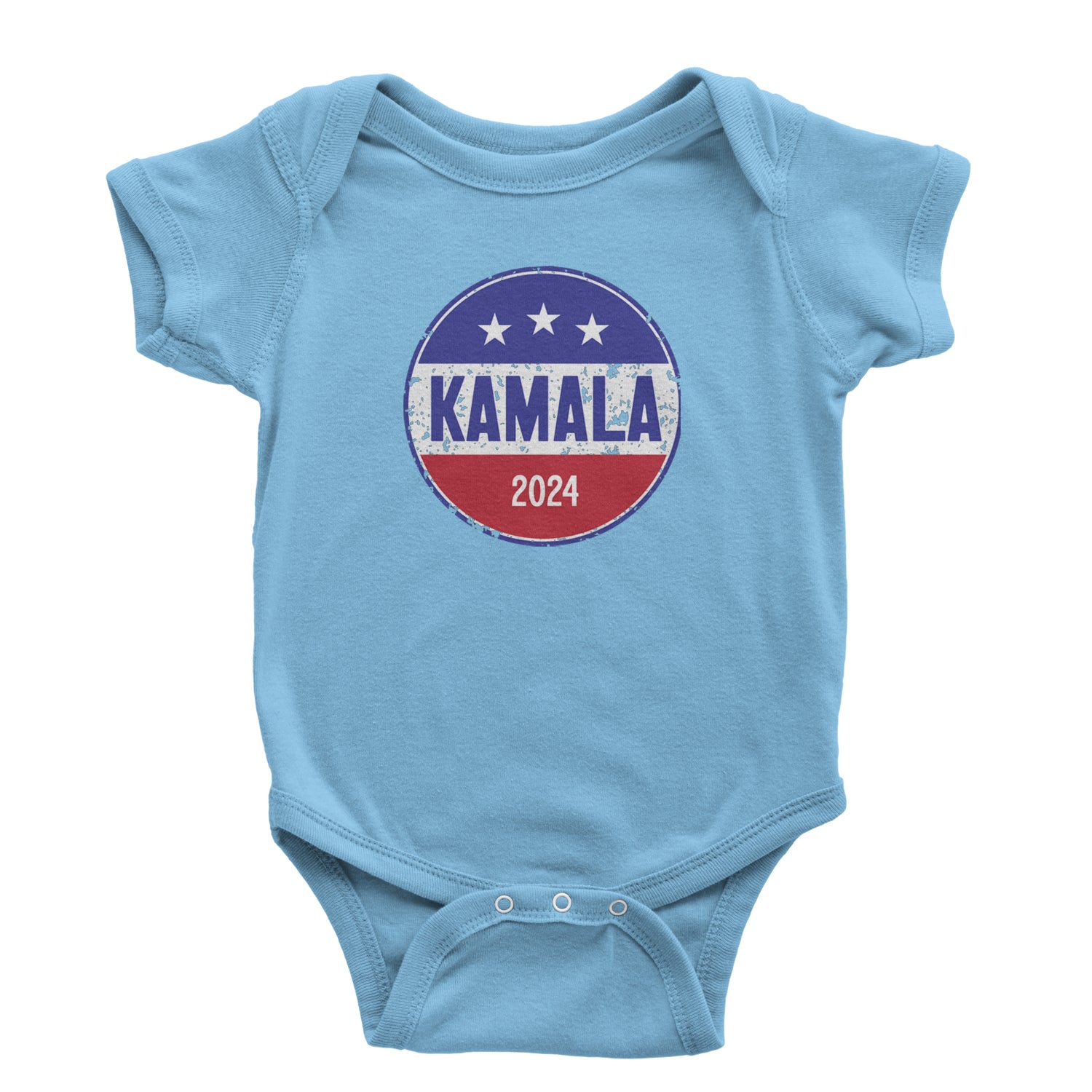 Kamala Badge 2024 - Kamala Harris For President 2024 Infant One-Piece Romper Bodysuit and Toddler T-shirt Light Blue