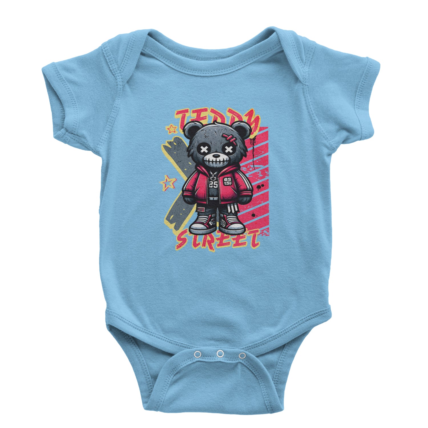 Teddy Attitude Urban Graffiti Bear Infant One-Piece Romper Bodysuit Or Toddler T-shirt Light Blue