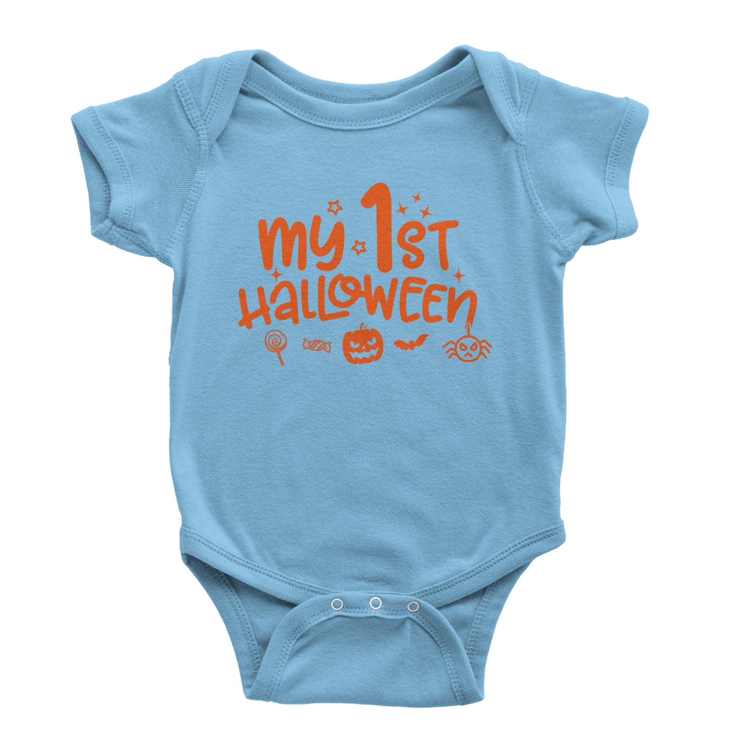 My First Halloween Infant One-Piece Romper Bodysuit and Toddler T-shirt Light Blue