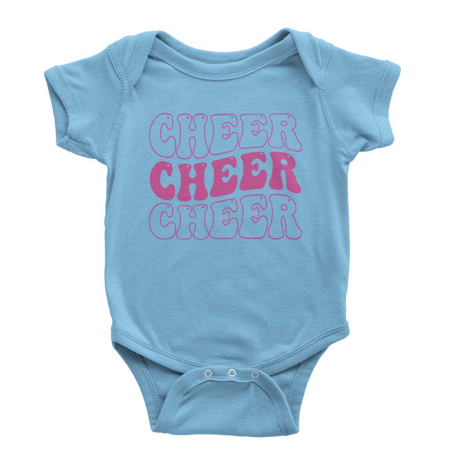 Cheer Cheer Cheer Infant One-Piece Romper Bodysuit and Toddler T-shirt Light Blue