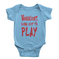 Warriors Come Out To Play  Infant One-Piece Romper Bodysuit and Toddler T-shirt Light Blue