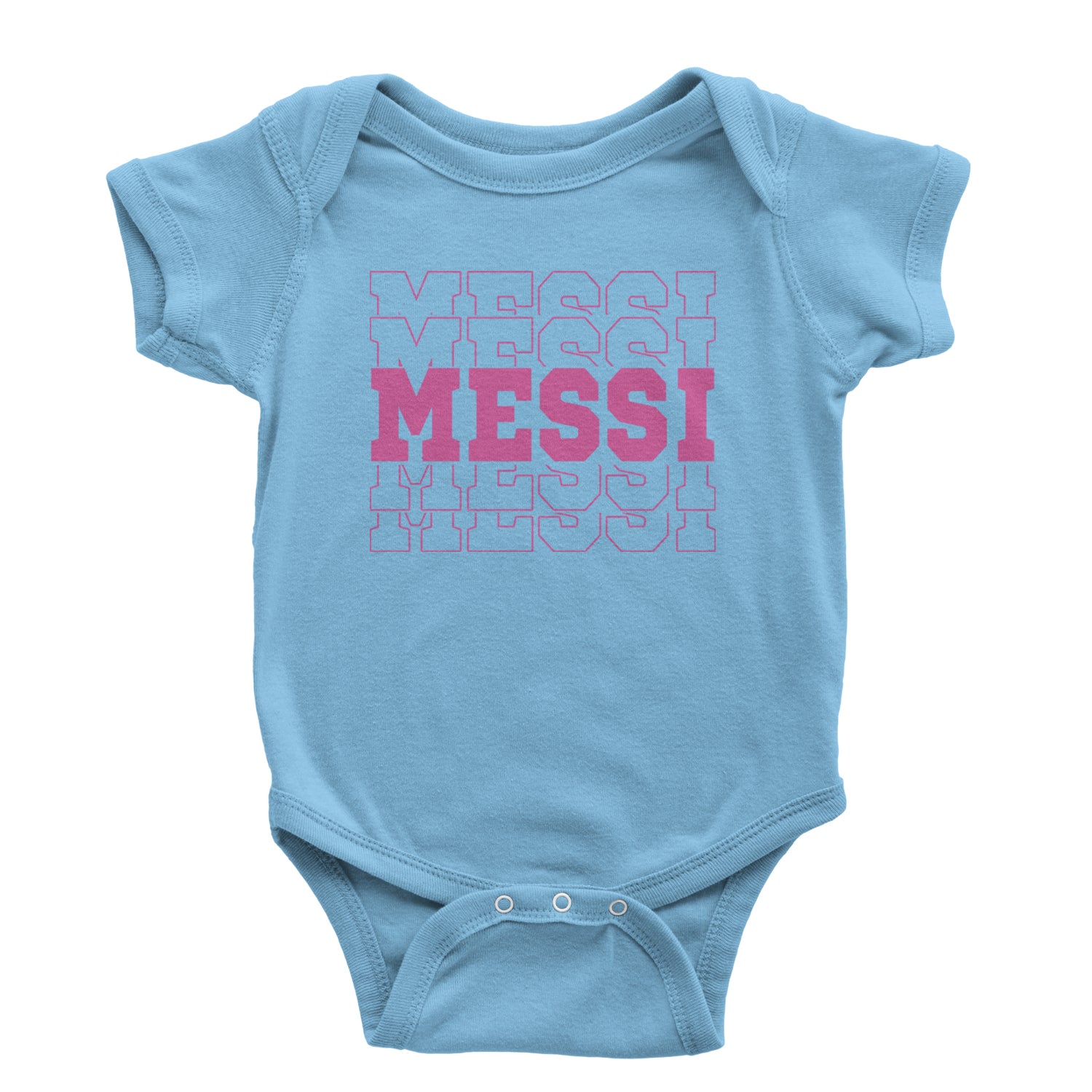 Messi Miami Futbol Infant One-Piece Romper Bodysuit and Toddler T-shirt Light Blue