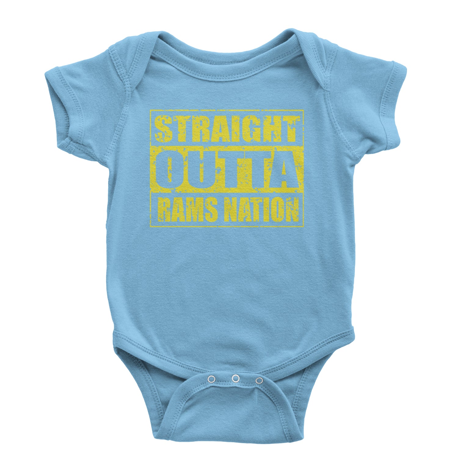 Straight Outta Rams Nation   Infant One-Piece Romper Bodysuit and Toddler T-shirt Light Blue