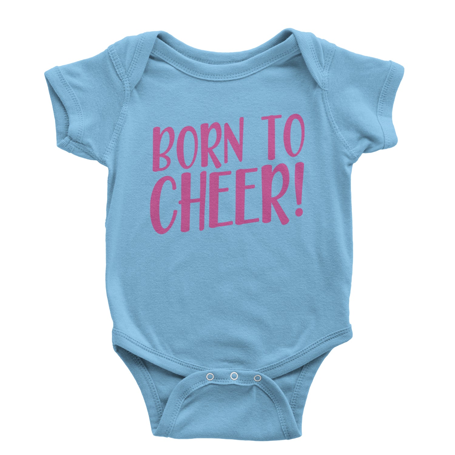 Born To Cheer Infant One-Piece Romper Bodysuit and Toddler T-shirt Light Blue