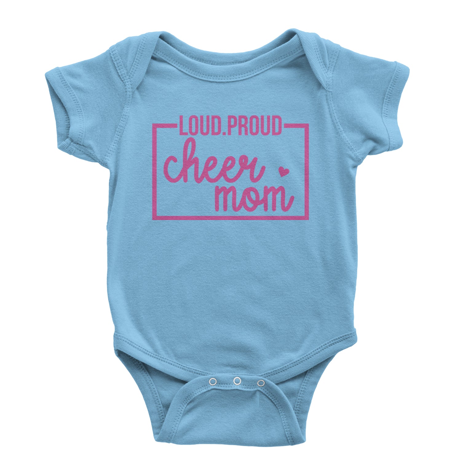 Loud Proud Cheerleader Mom Infant One-Piece Romper Bodysuit and Toddler T-shirt Light Blue