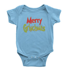 Merry Grinchmas Jolly Merry Christmas Infant One-Piece Romper Bodysuit and Toddler T-shirt Light Blue