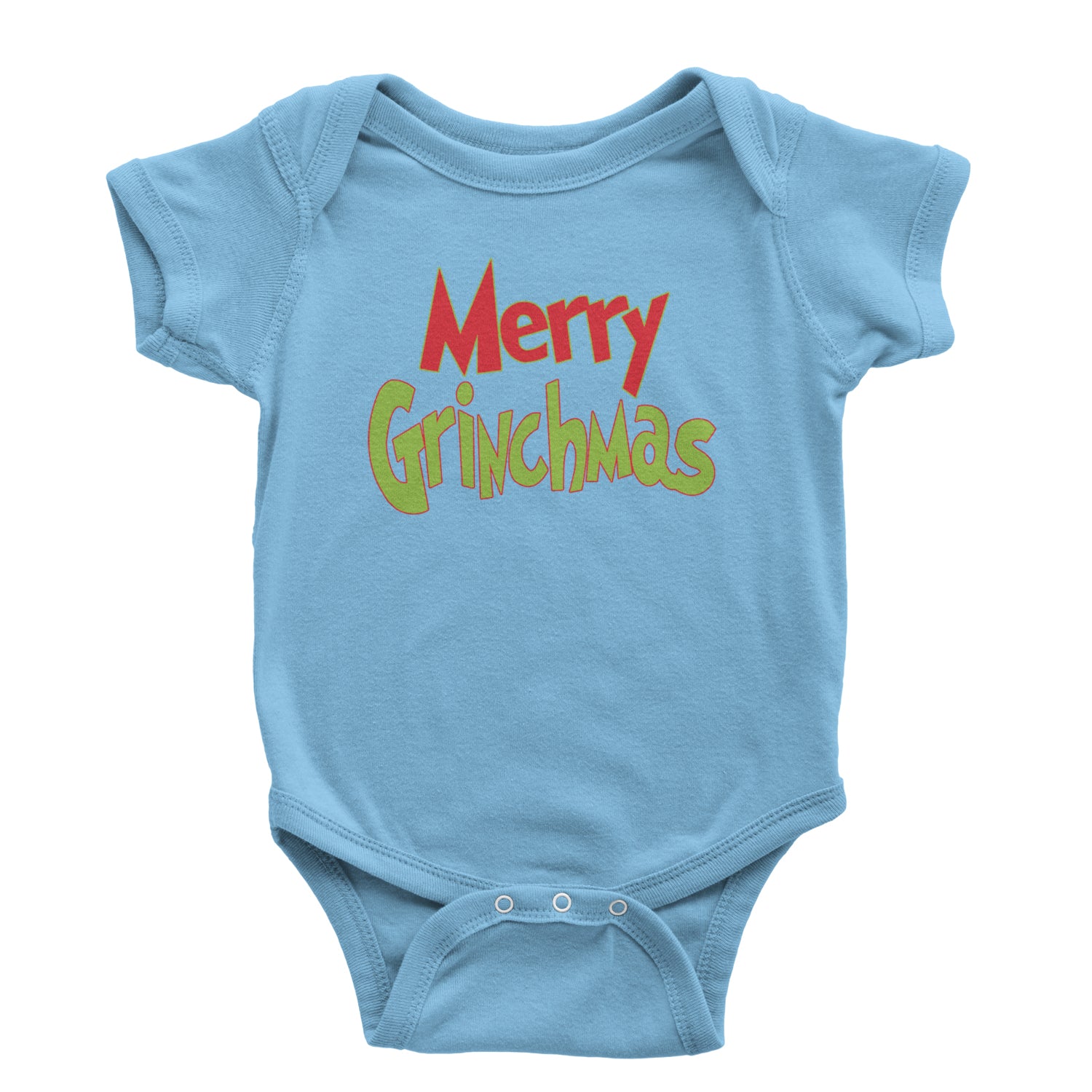 Merry Grinchmas Jolly Merry Christmas Infant One-Piece Romper Bodysuit and Toddler T-shirt Light Blue