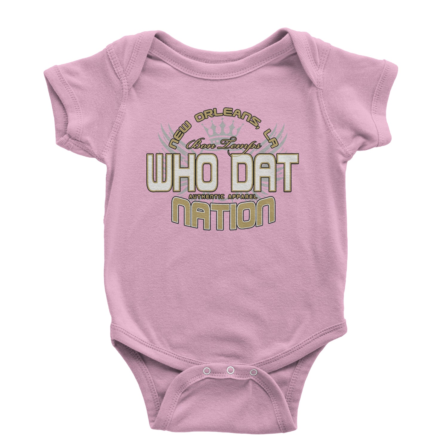 Who Dat Nation New Orleans (Color) Infant One-Piece Romper Bodysuit and Toddler T-shirt Light Pink