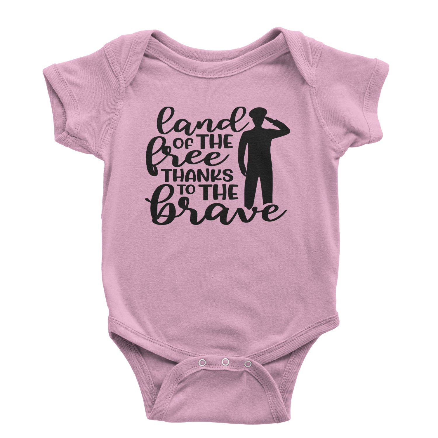 Land Of The Free Thanks To The Brave Veterans Infant One-Piece Romper Bodysuit and Toddler T-shirt Light Pink