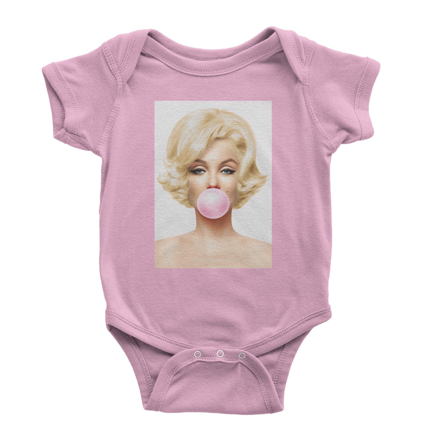 Ms. Monroe Pink Bubble Gum American Icon Infant One-Piece Romper Bodysuit and Toddler T-shirt Light Pink