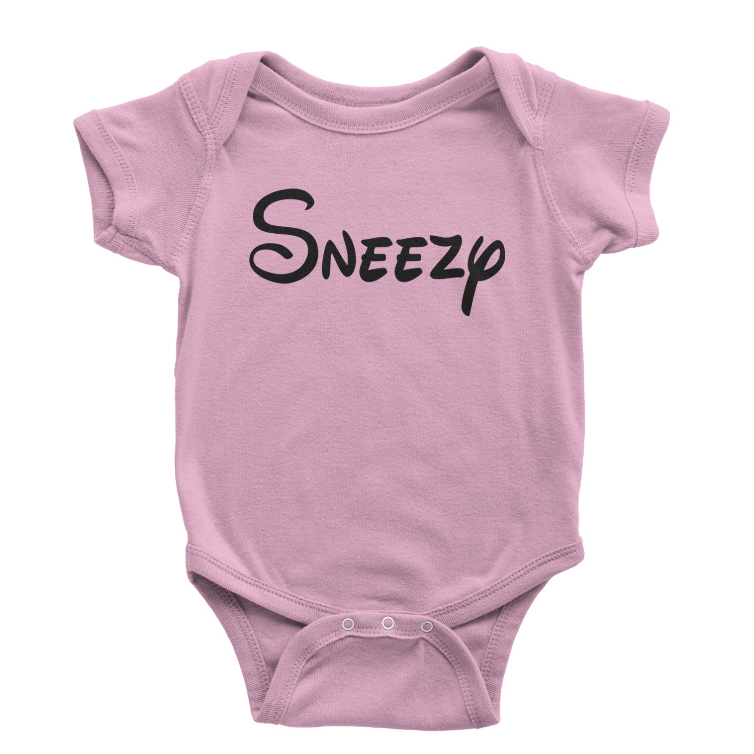 Sneezy - 7 Dwarfs Costume Infant One-Piece Romper Bodysuit and Toddler T-shirt Light Pink