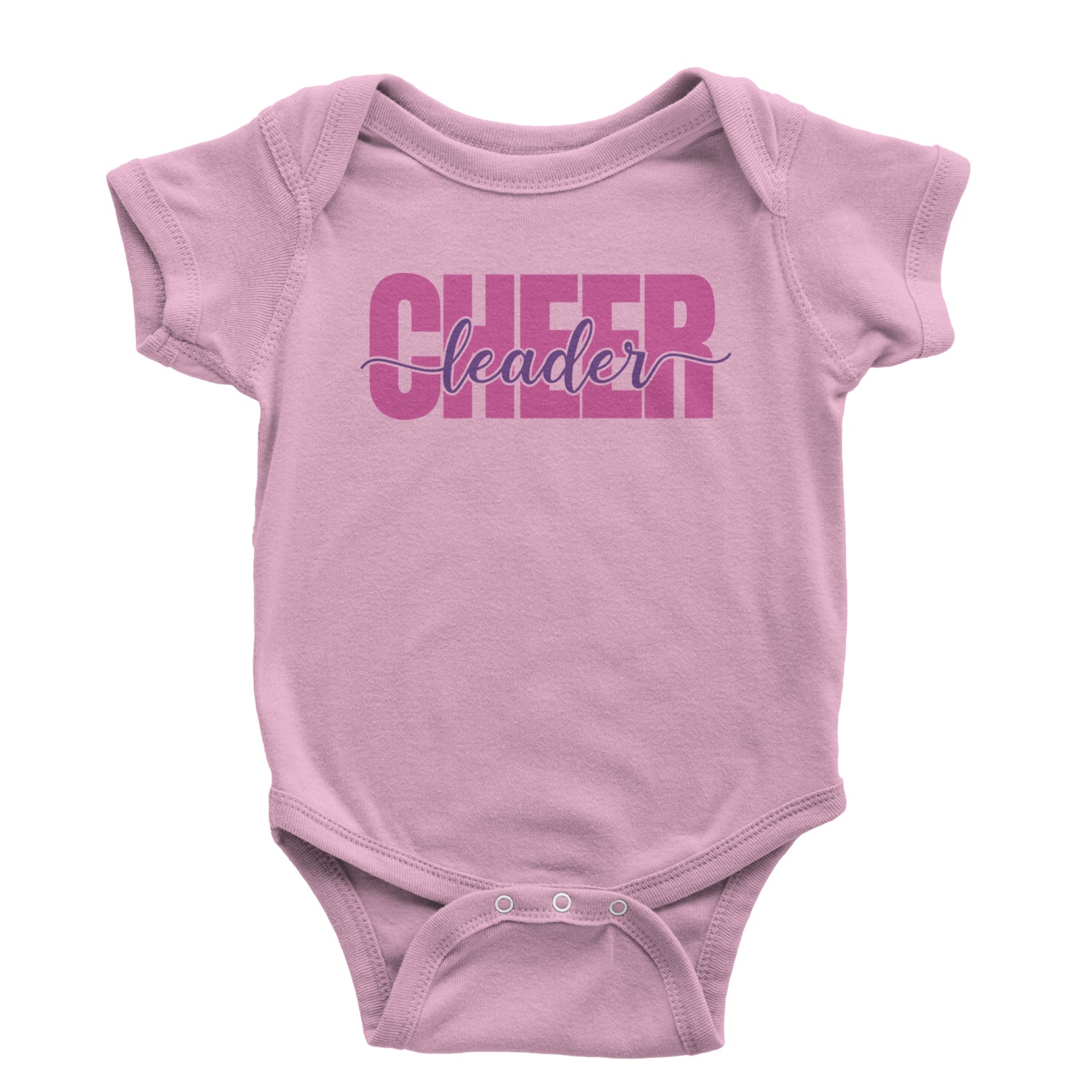 Cheerleader with Scripted Flair Infant One-Piece Romper Bodysuit and Toddler T-shirt Light Pink