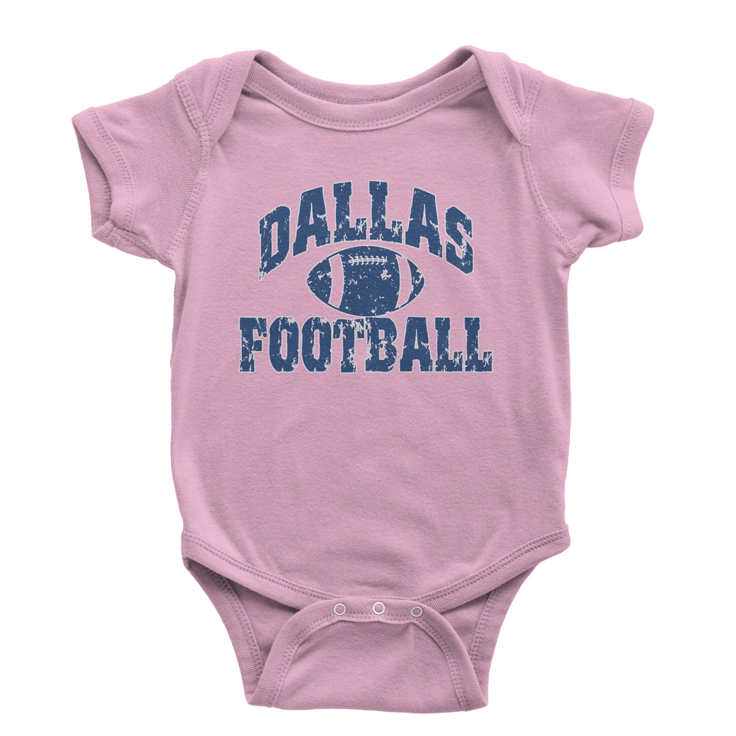 Dallas Distressed Football Infant One-Piece Romper Bodysuit and Toddler T-shirt Light Pink