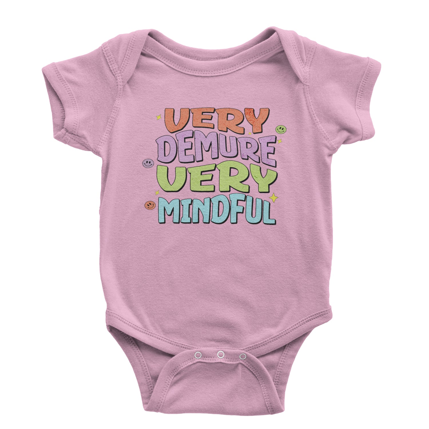 Very Demure, Very Mindful Infant One-Piece Romper Bodysuit and Toddler T-shirt Light Pink