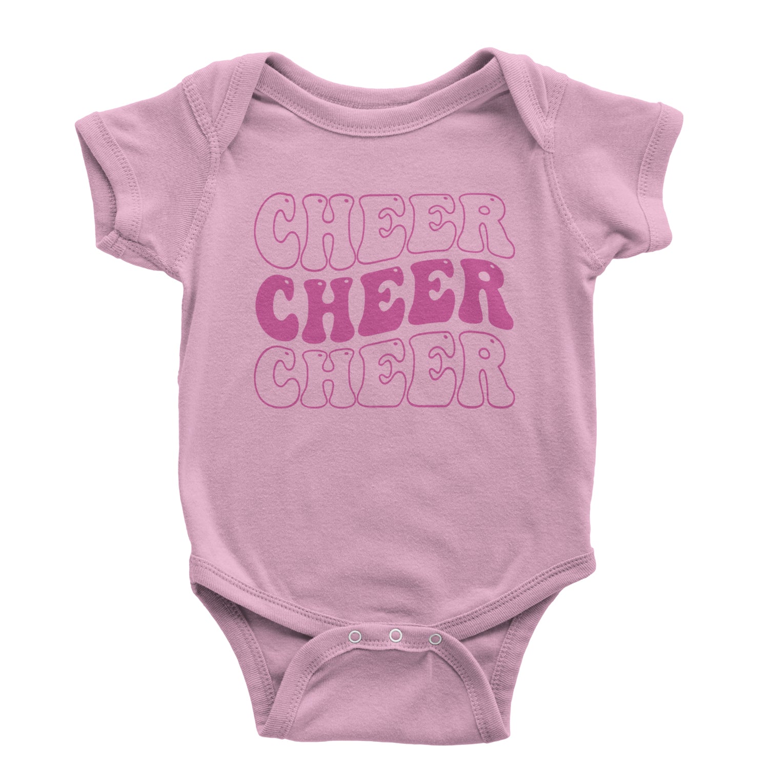 Cheer Cheer Cheer Infant One-Piece Romper Bodysuit and Toddler T-shirt Light Pink