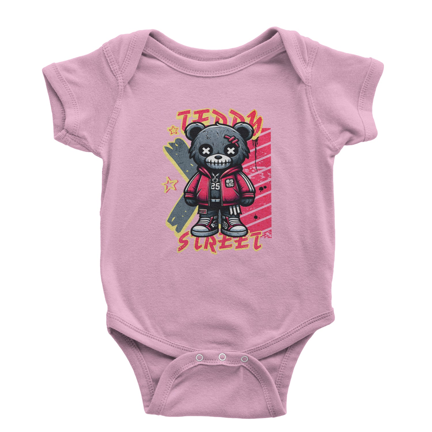 Teddy Attitude Urban Graffiti Bear Infant One-Piece Romper Bodysuit Or Toddler T-shirt Light Pink