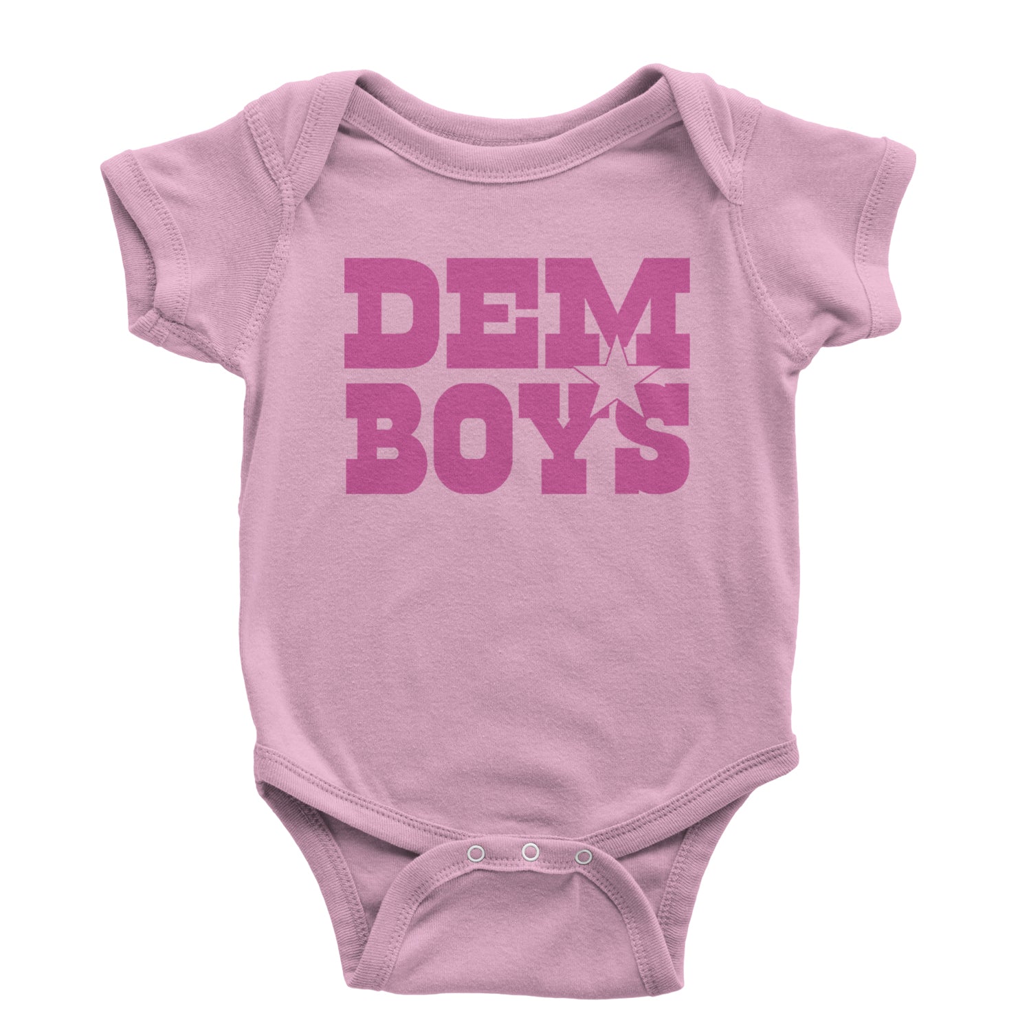 Dem Boys Hot Pink Dallas  Infant One-Piece Romper Bodysuit and Toddler T-shirt Light Pink