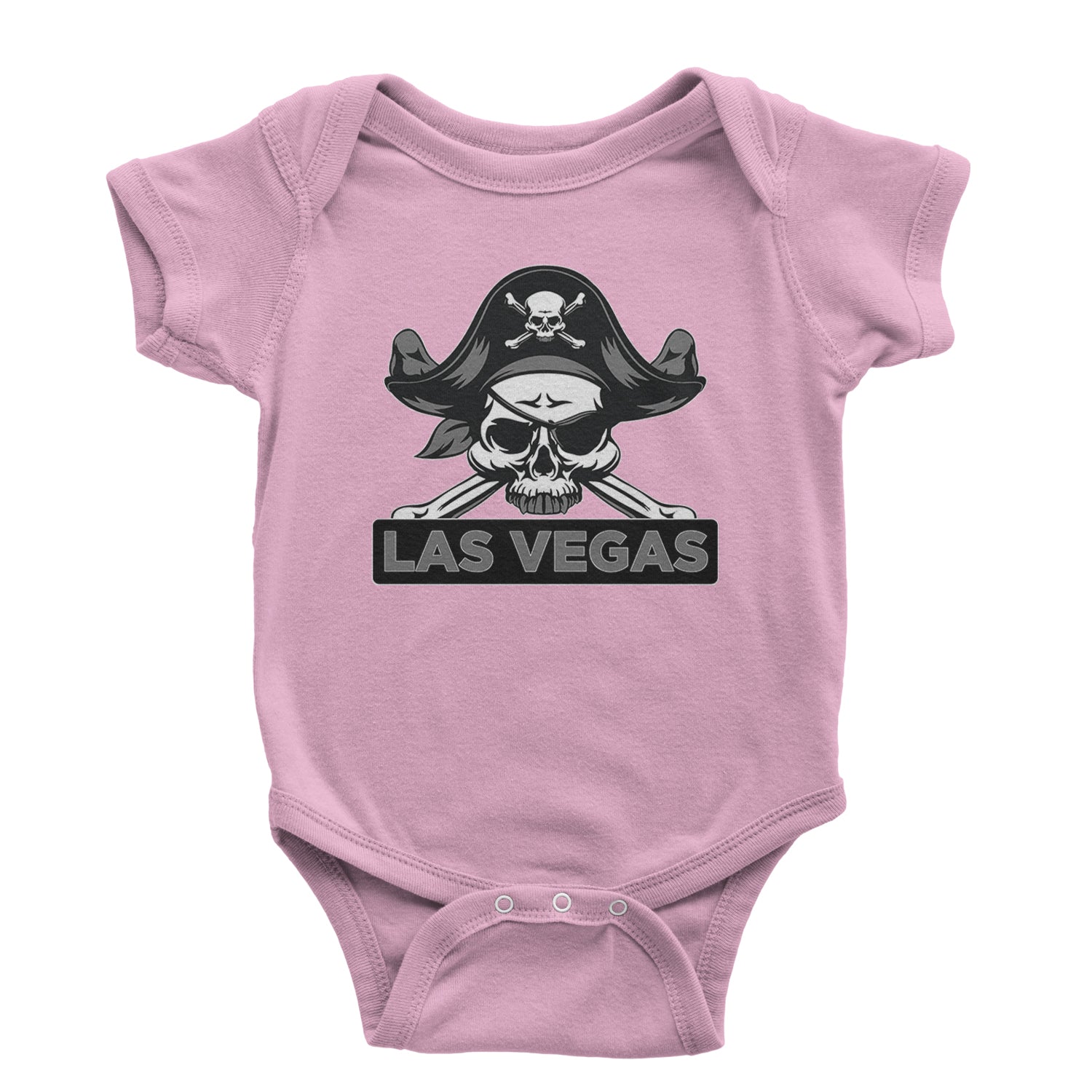 Raider Skull Straight Outta Las Vegas Infant One-Piece Romper Bodysuit and Toddler T-shirt Light Pink