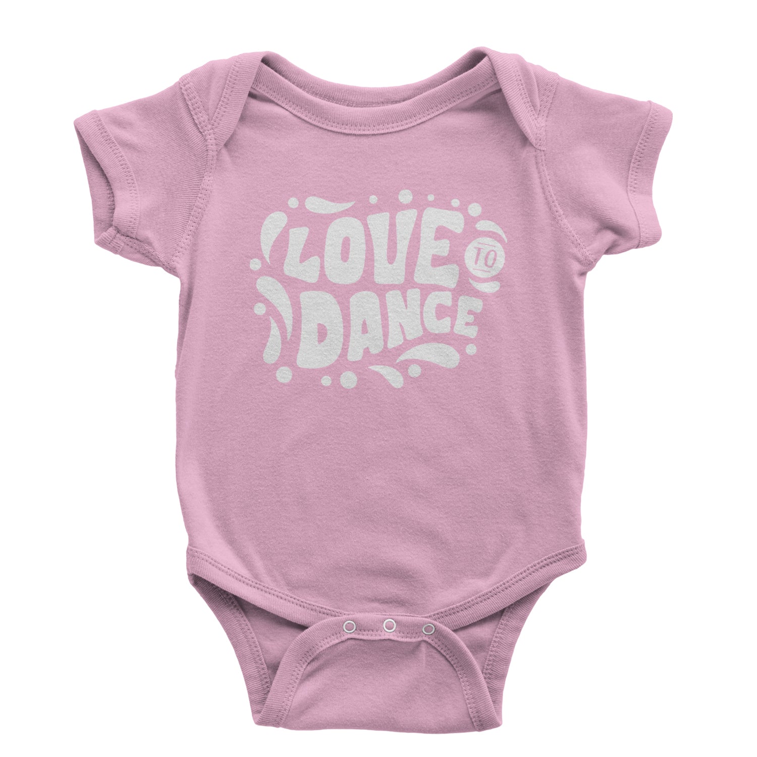 Love To Dance Infant One-Piece Romper Bodysuit and Toddler T-shirt Light Pink