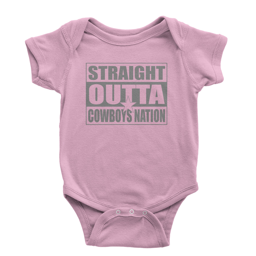 Straight Outta Cowboys Nation   Infant One-Piece Romper Bodysuit and Toddler T-shirt Light Pink