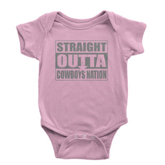 Straight Outta Cowboys Nation   Infant One-Piece Romper Bodysuit and Toddler T-shirt Light Pink