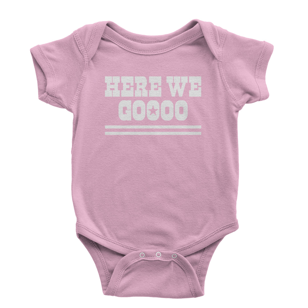 Here We Go Dem Boys Dallas Football Infant One-Piece Romper Bodysuit and Toddler T-shirt Light Pink