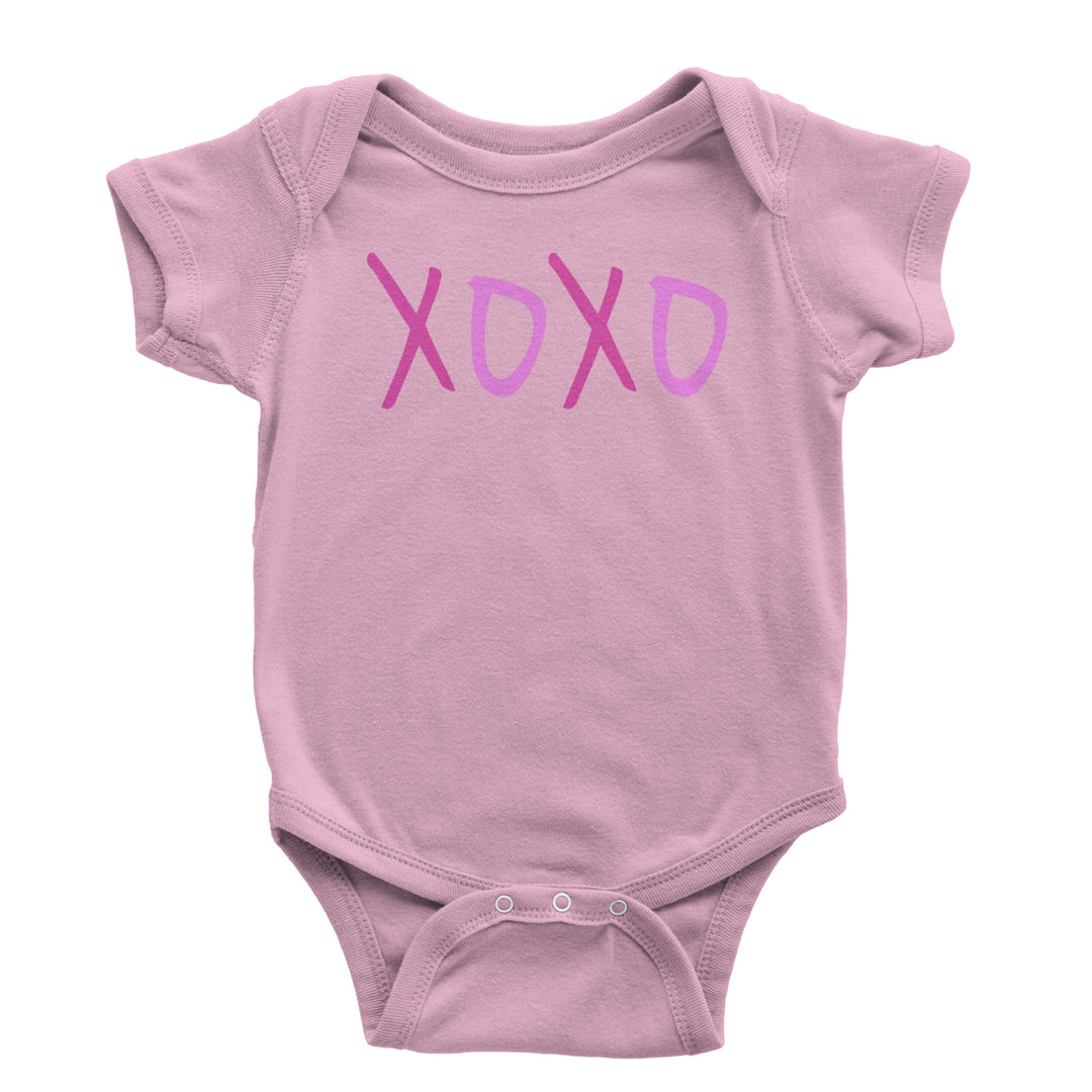XOXO Pink Print Infant One-Piece Romper Bodysuit and Toddler T-shirt Light Pink