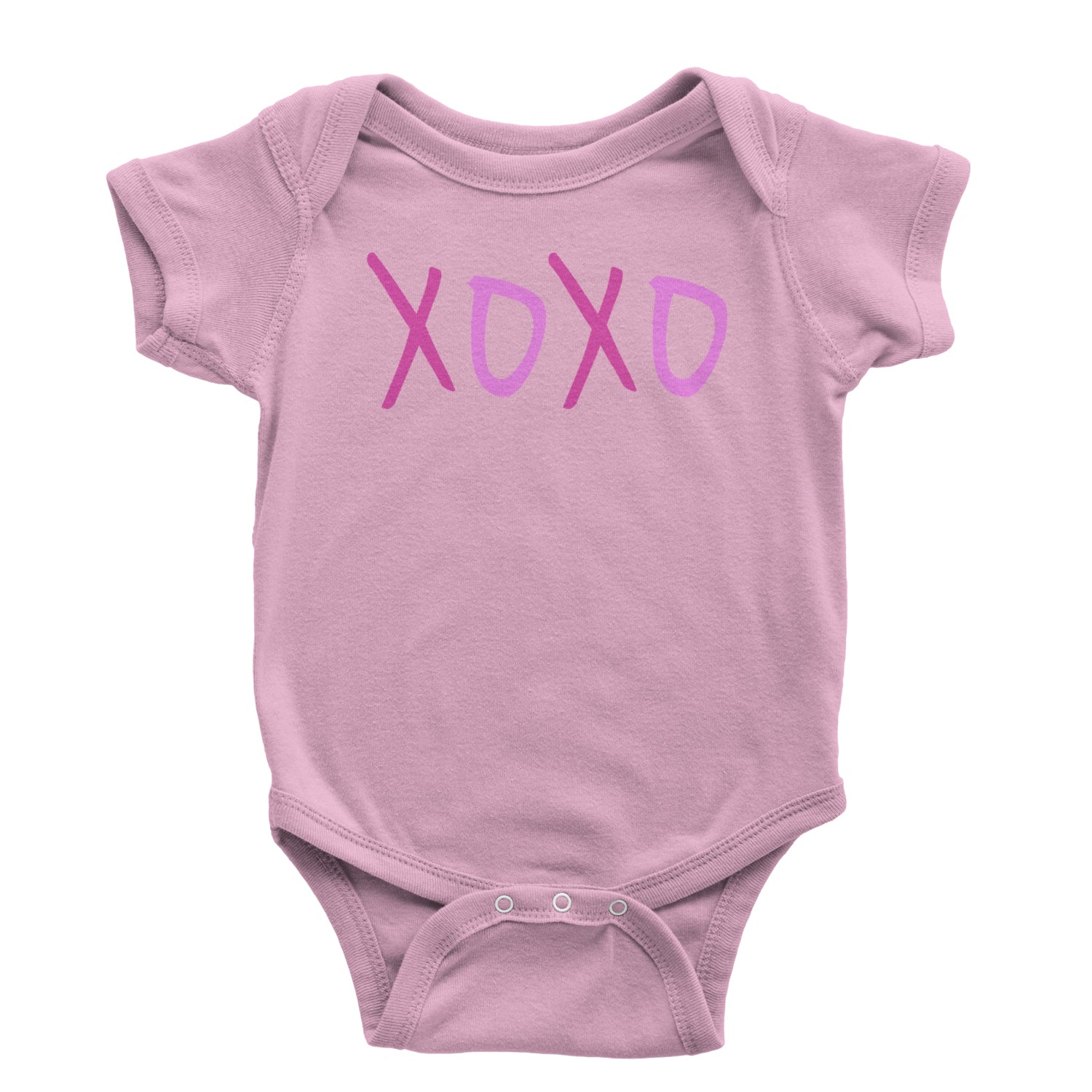 XOXO Pink Print Infant One-Piece Romper Bodysuit and Toddler T-shirt Light Pink